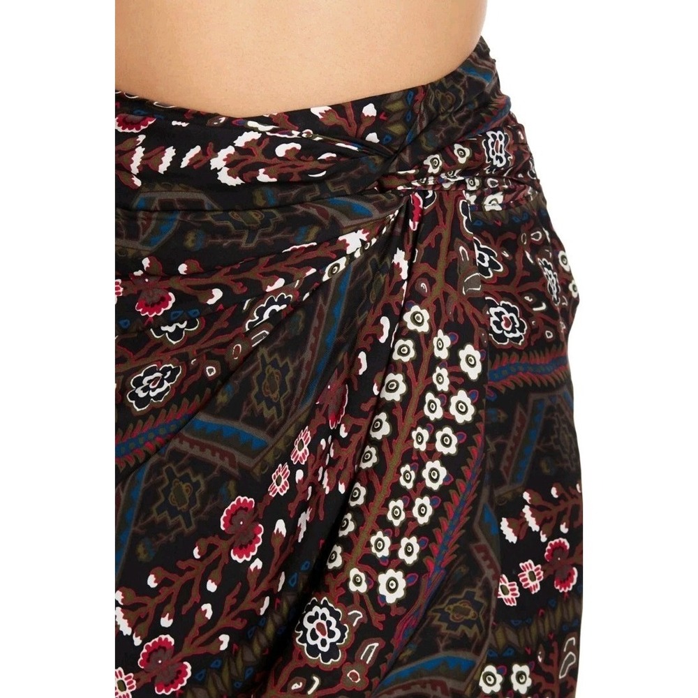 Veronica Beard Nash 100% Silk Twist Hi Low Faux Wrap Floral Boho Skirt Size 2